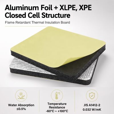 Flame Retardant XLPE Foam Insulation Sheet Aluminum Foil Lamination Heat Barrier for Commercial Hotel HVAC Air Duct System